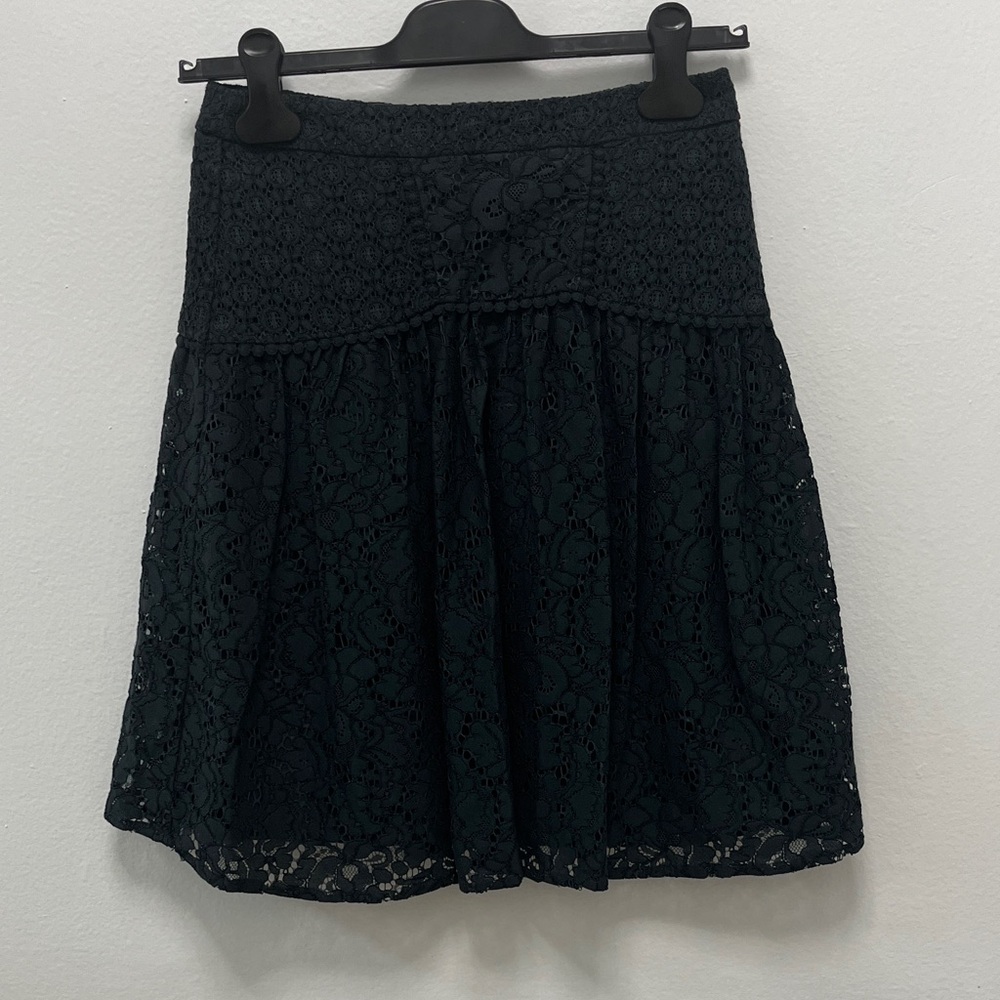 LOFT Black Lace A-Line Skirt